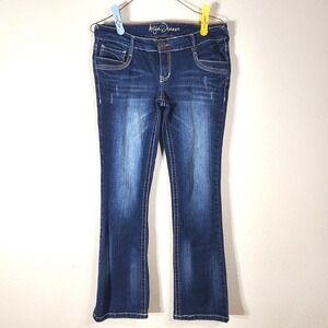 Airya Jeans Womens Size 7/8 Blue Jeans Bootcut Denim Pants Low Rise Embellished